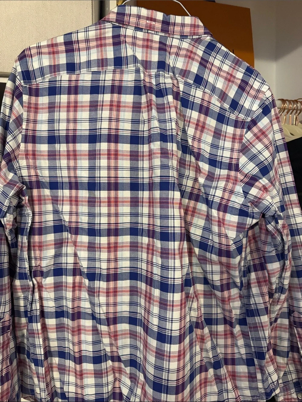 Banana Republic Men’s Plaid Button-Down Shirt - Blue & Pink